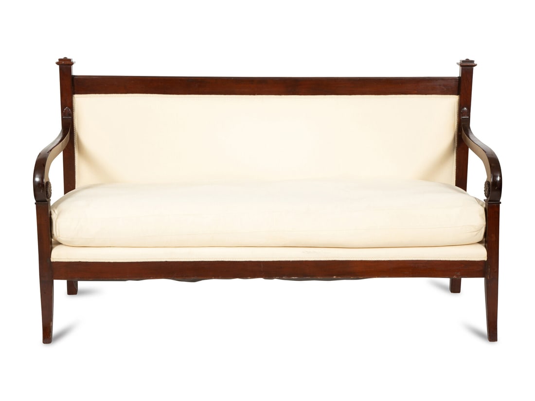 An Empire Style Mahogany Canapé: An Empire Style Mahogany Canapé 20th Century Height 41 x width 68 x depth 26 inches. Property from the Collection of Lee Calicchio, New York About Lee Calicchio: As the owner of Lee Calicchio Ltd