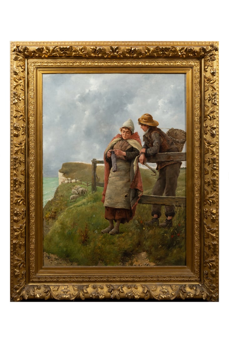 Georges Jean Marie Haquette (French, 1854-1906) Flirtation (1 of 2)