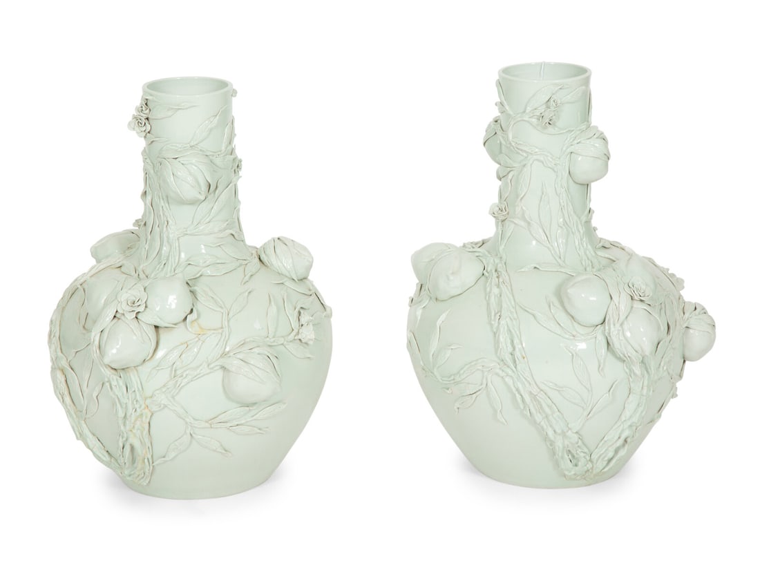 A Pair of Chinese Celadon Glazed Porcelain Large Vases (1 of 3)