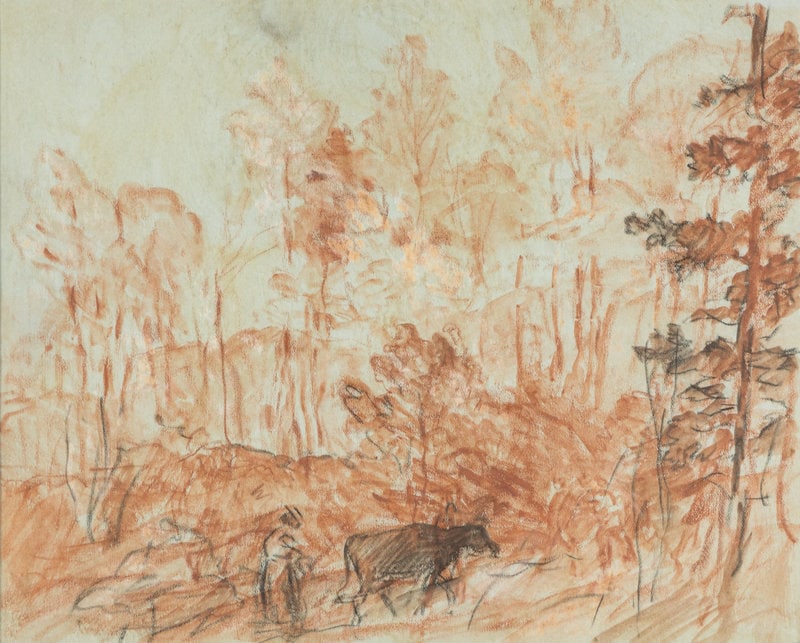 William Glackens (American, 1870-1938) Pasture: William Glackens (American, 1870-1938) Pasture pastel and crayon on paper 8 x 10 inches. This lot is located in Chicago. Size 8 x 10 inches. Condition