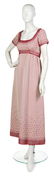 121: A George Halley Red and White Floral Evening Dress