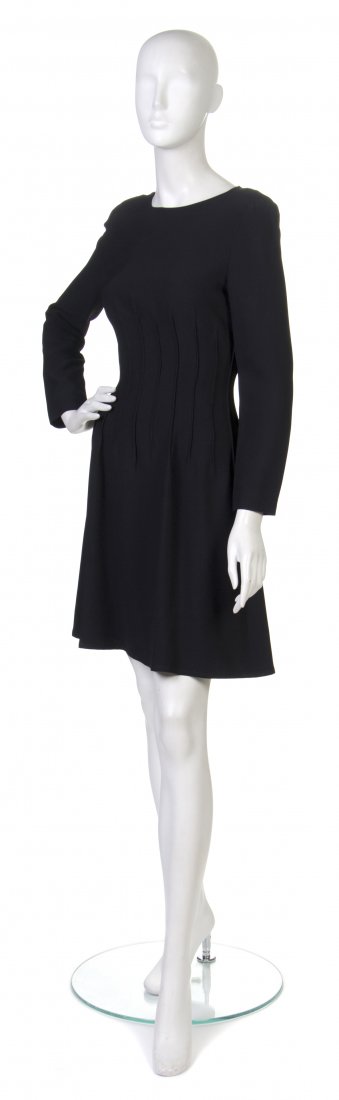 A Givenchy Black Jersey Dress,: A Givenchy Black Jersey Dress, pleated bodice, A-line skirt. Labeled: Boutique Givenchy.