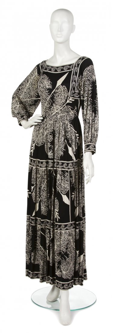 An Emilio Pucci Black and White Printed Jersey Dre: An Emilio Pucci Black and White Printed Jersey Dress. Labeled: Emilio Pucci. Property from a New York City Collection