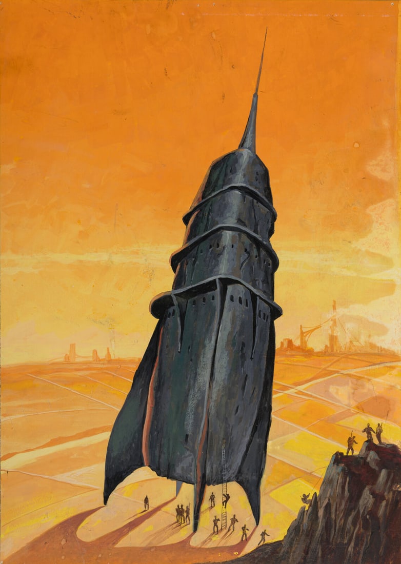 NUETZELL, Albert. Original artwork for the cover of an unidentified issue of Fantastic Adventures. (1 of 2)