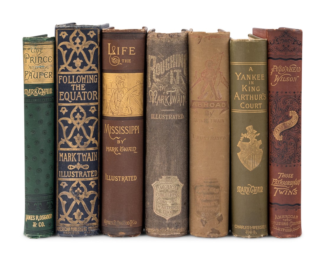 CLEMENS, Samuel Langhorne ("Mark Twain") (1835-1910). A group of 7 FIRST EDITIONS of the author's (1 of 2)