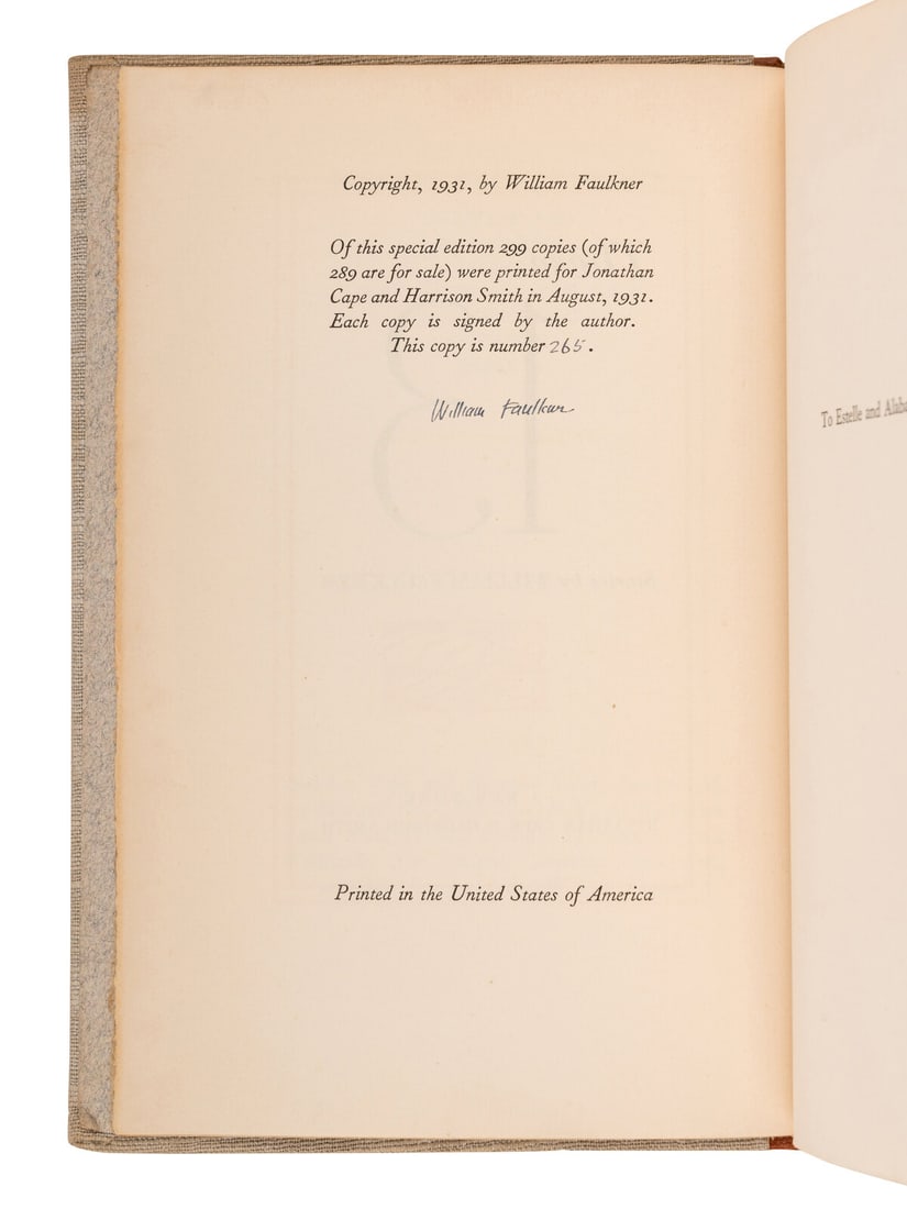 FAULKNER, William (1897-1962). These 13. New York: Jonathan Cape & Harrison Smith, 1931. (1 of 1)