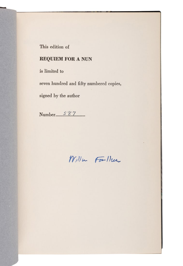 FAULKNER, William (1897-1962). Requiem for a Nun. New York: Random House, 1951. (1 of 1)