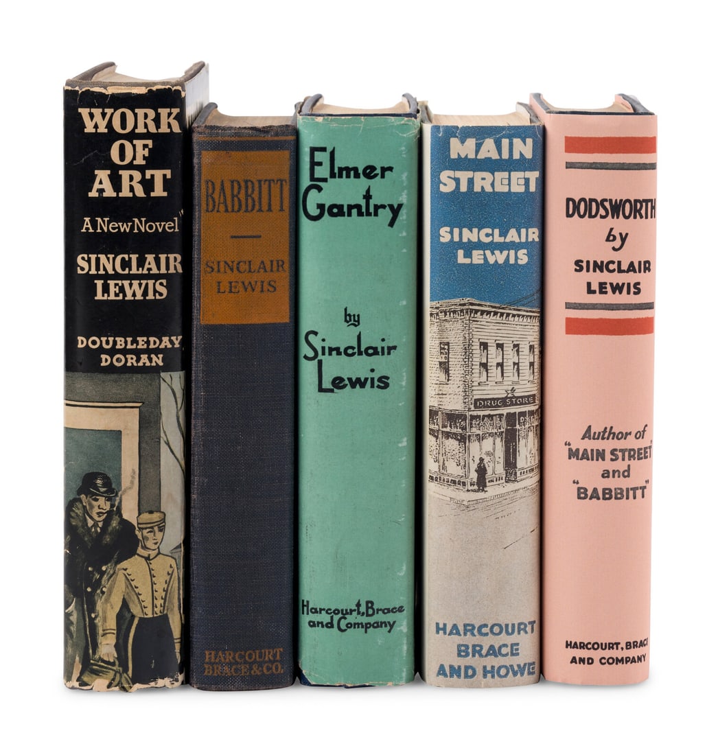 LEWIS, Sinclair (1885-1951). A group of 5 FIRST EDITIONS, comprising: (1 of 1)