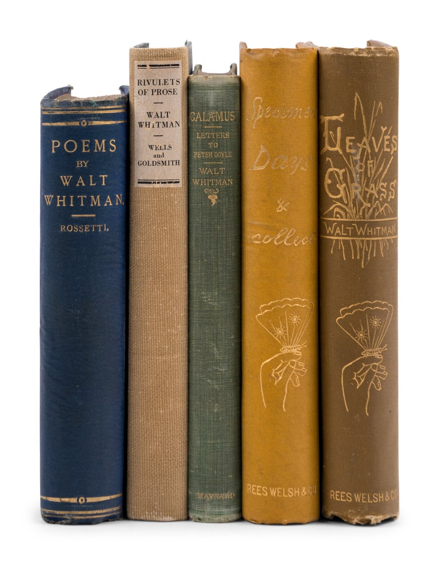 WHITMAN, Walt (1819-1892). A group of 5 works, comprising: (1 of 1)