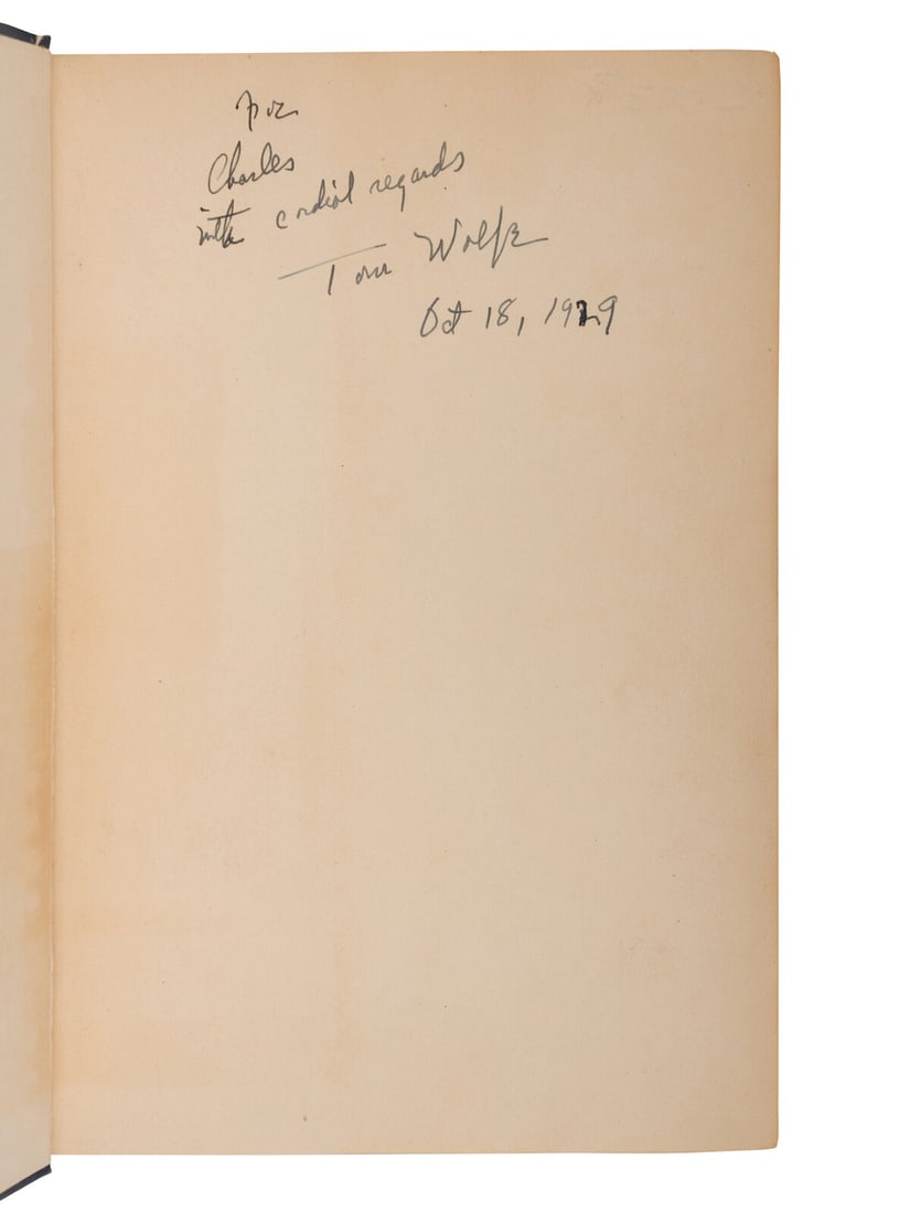 WOLFE, Thomas (1900-1938). Look Homeward, Angel. A Story of the Buried Life. New York: Charles (1 of 3)