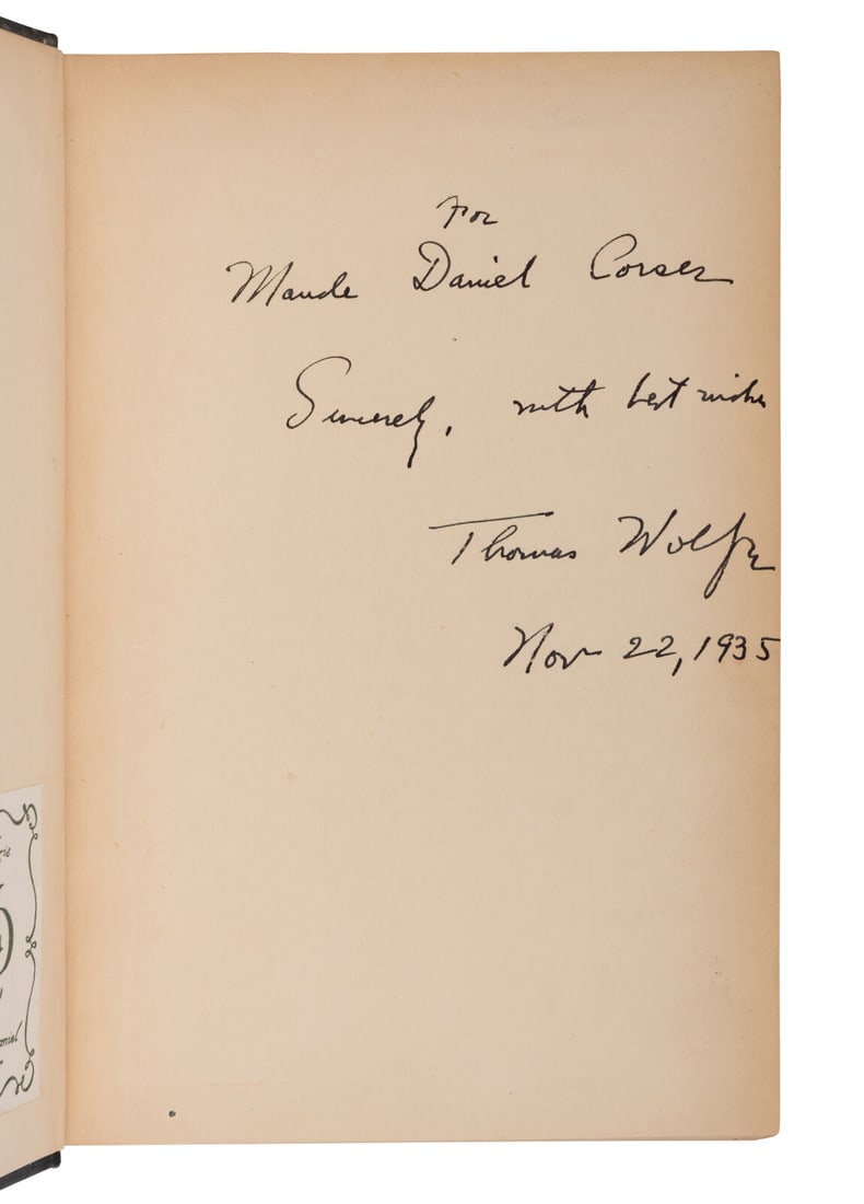 WOLFE, Thomas (1900-1938). Of Time and the River. New York: Charles Scribner's Sons, 1935. (1 of 3)