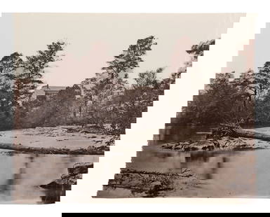 [CIVIL WAR]. Possibly by George N. BARNARD (1819-1902), Timothy H. O'SULLIVAN (1840-1882), or Andrew: [CIVIL WAR]. Possibly by George N. BARNARD (1819-1902), Timothy H. O'SULLIVAN (1840-1882), or Andrew Joseph RUSSELL (1830-1902), photographers. Fallen Tree, Bull Run, Virginia. Ca 1861-1862. 6 9/16 x