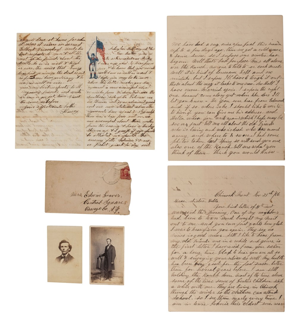 [CIVIL WAR]. Small archive of letters and photographs related to officers Sgt. Harry Graves, POW 2nd (1 of 3)