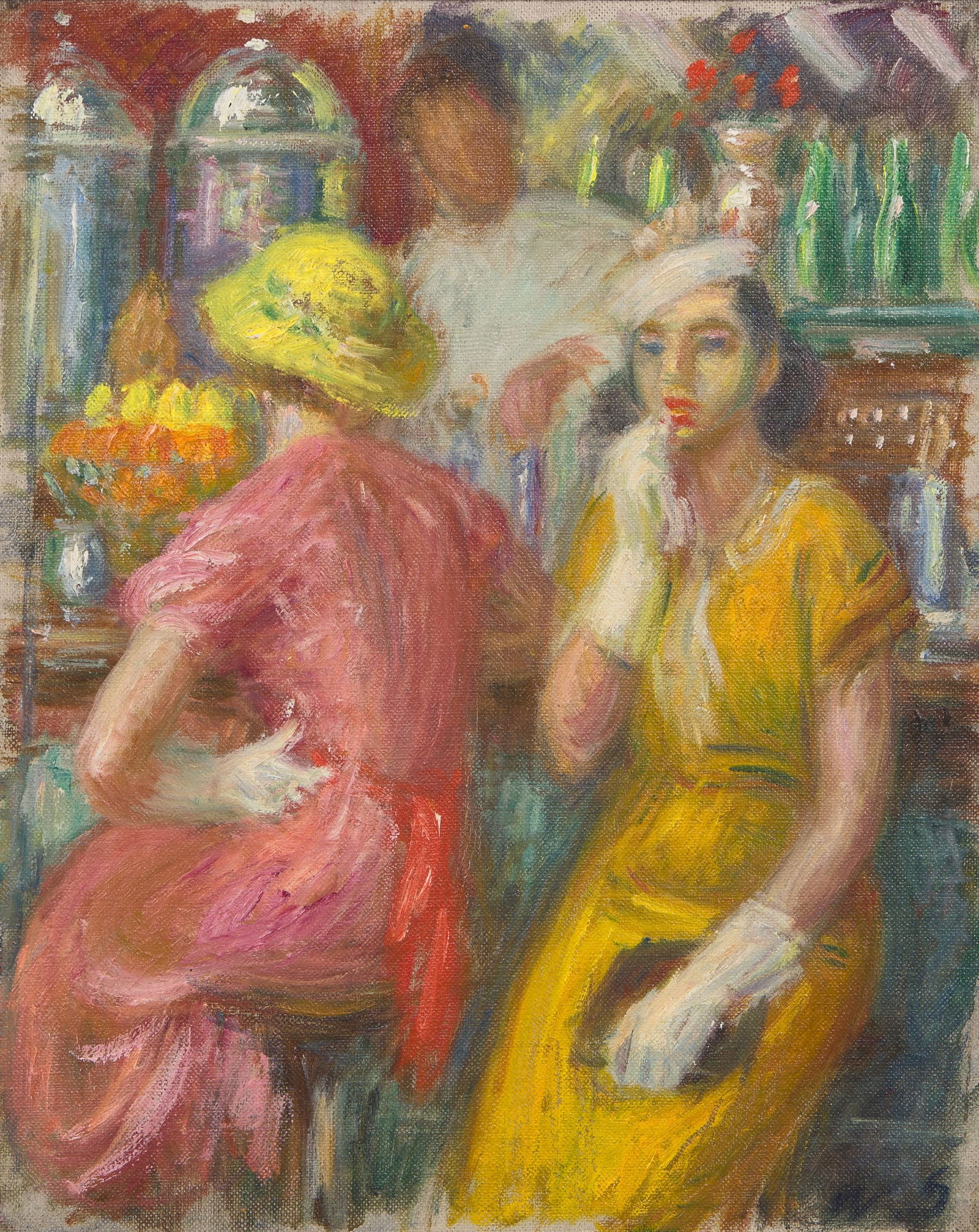 William Glackens (American, 1870-1938) - Study for The Soda Fountain: William Glackens (American, 1870-1938) - Study for The Soda Fountain Initialed ‘W. G.’, oil on canvas 15 x 12 in. (38.1 x 30.5cm) Executed circa 1933-1935. Provenance Collection of Gail an