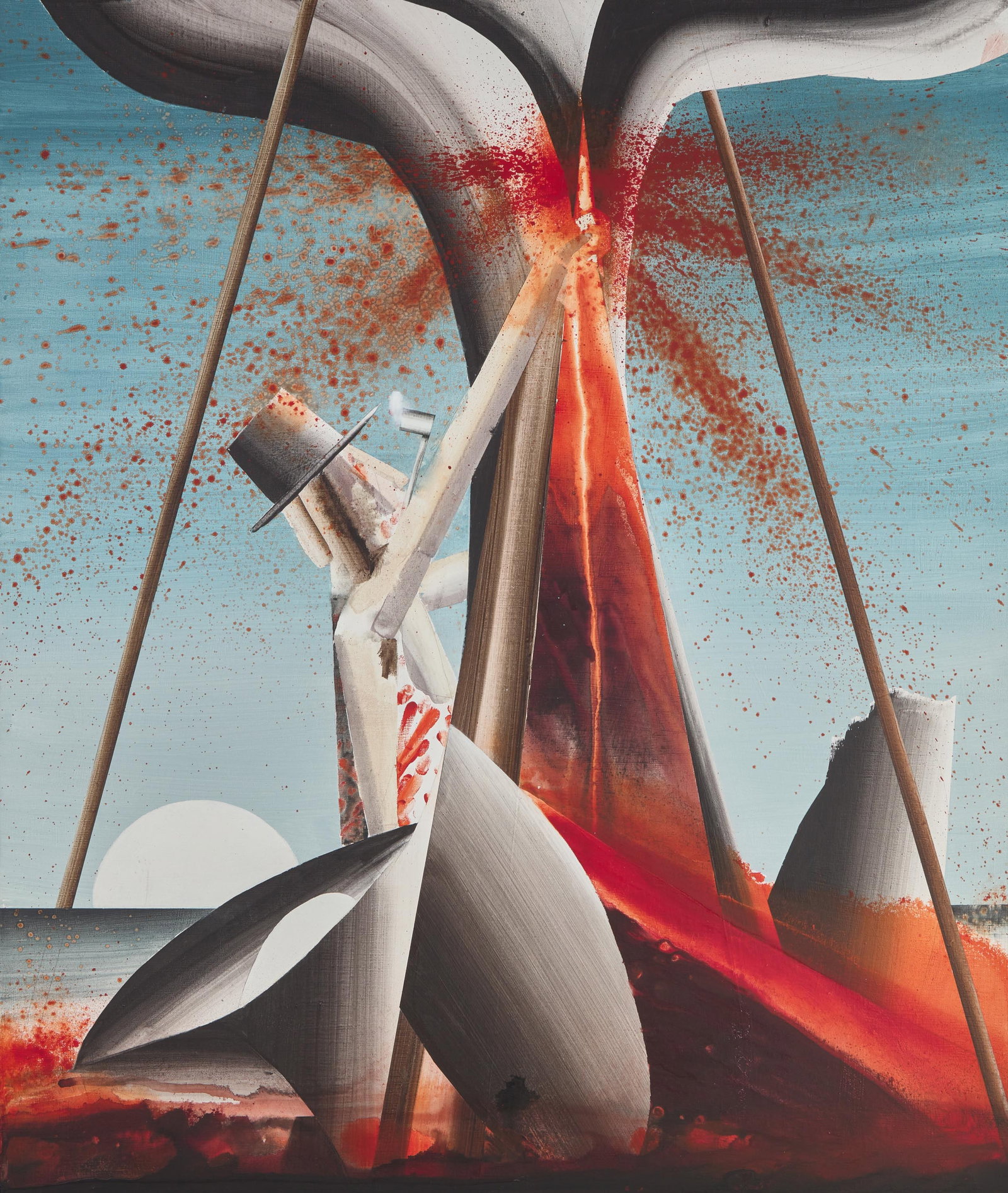 Barnaby Furnas (American, b. 1973) - The Gutter #2: Barnaby Furnas (American, b. 1973) - The Gutter #2 Titled, signed, located and dated ‘NYC Nov 2012’ verso, acrylic and collage on canvas 45 1/4 x 38 in. (114.9 x 96.5cm) Provenance Propert