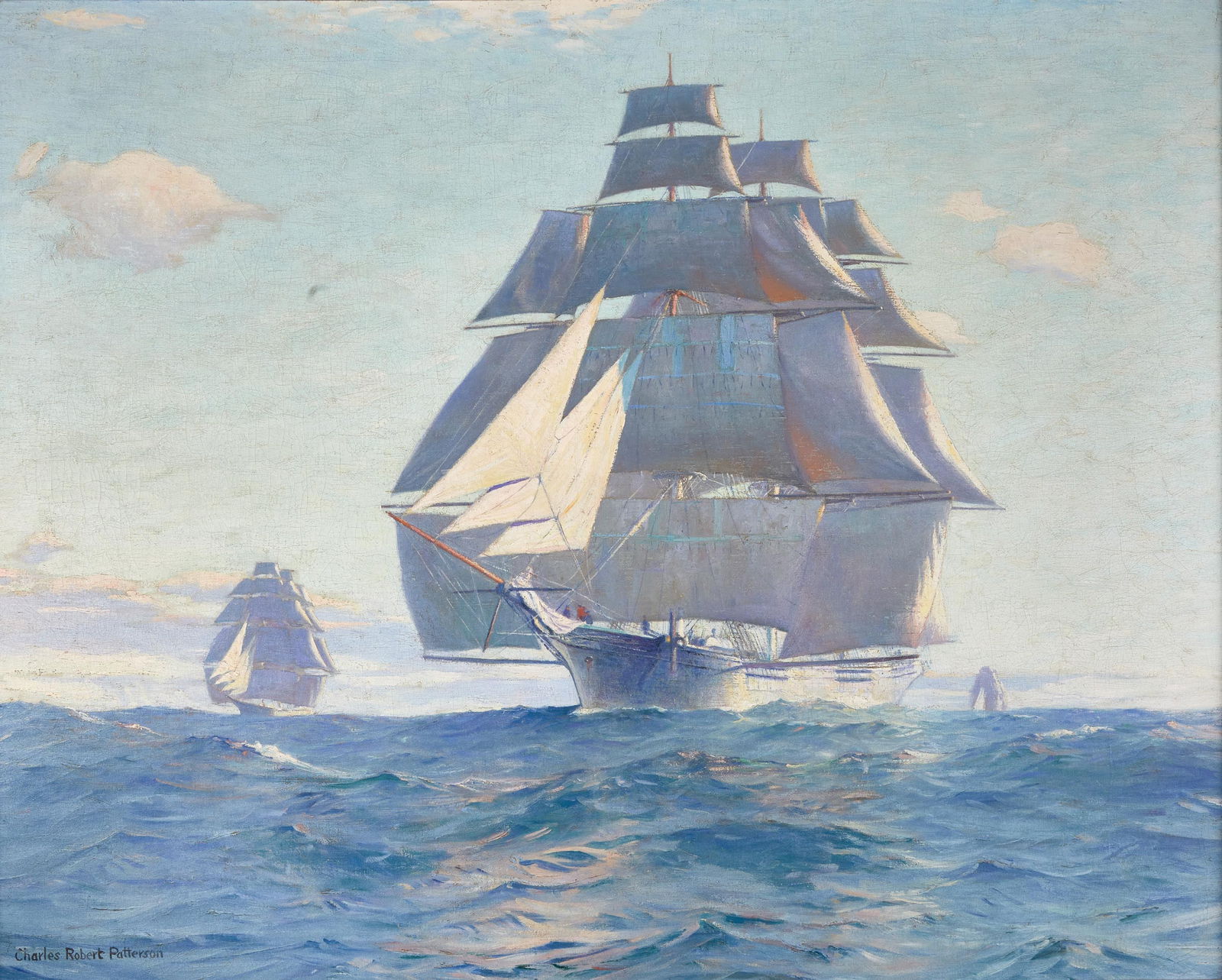 Charles Robert Patterson (American, 1875-1958) - The Clipper Ship Challenge (1 of 2)