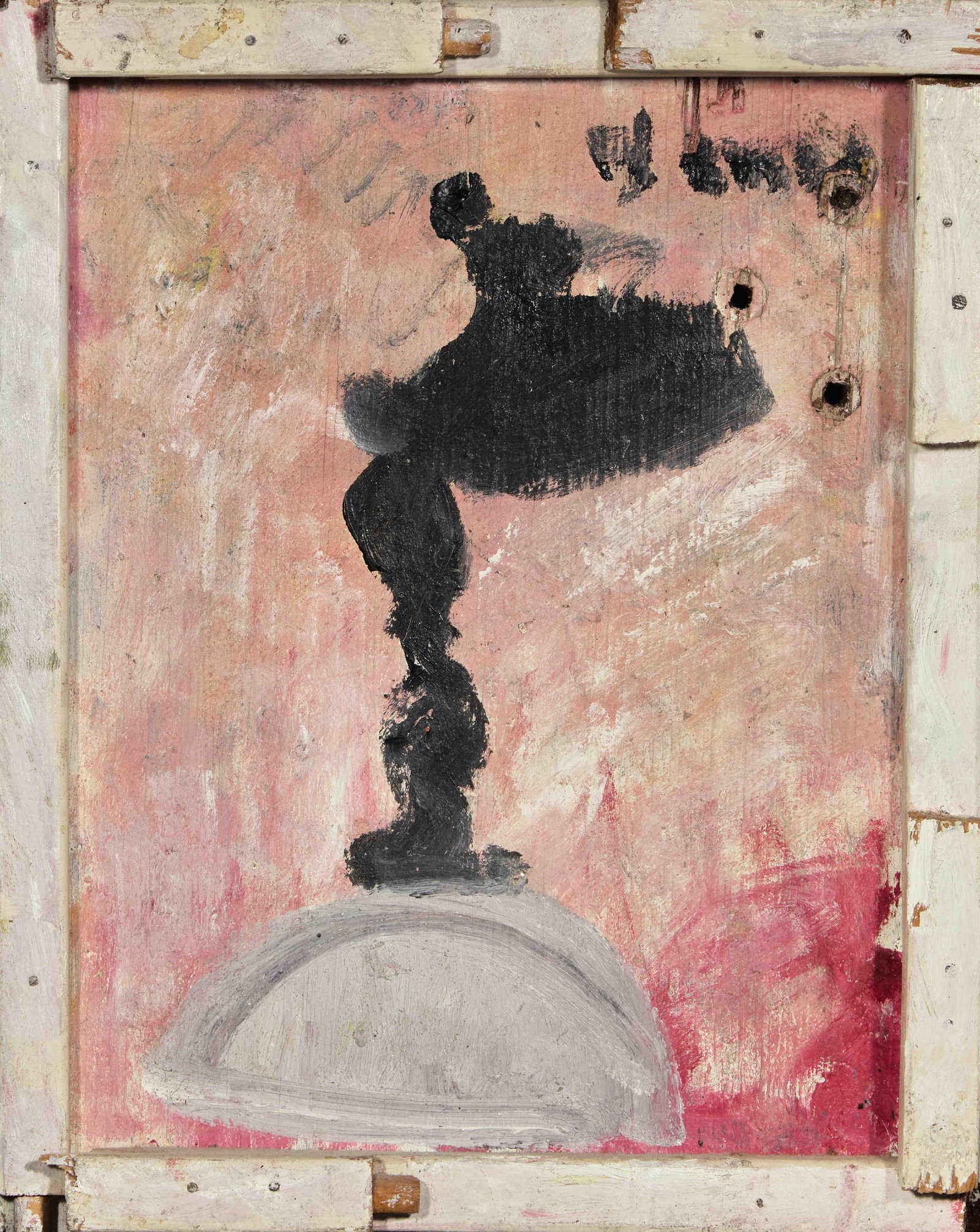 Purvis Young (American, 1943-2010) - Again & Again: Purvis Young (American, 1943-2010) - Again & Again Signed ‘Young’ upper right, acrylic and house paint on wood 15 x 12 ½ in. (38.1 x 31.75cm) Executed in 1989. Provenance Joy Mo