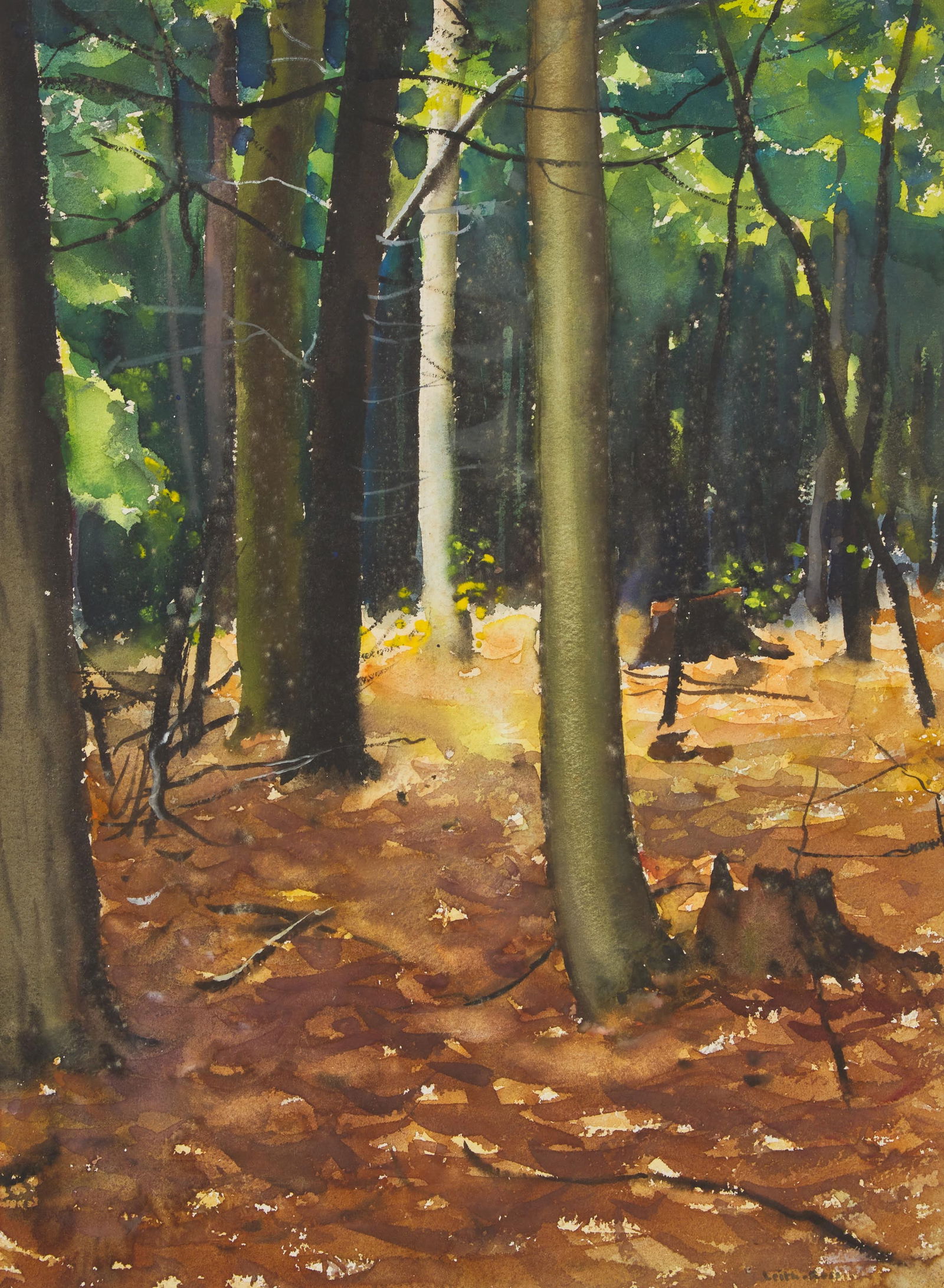 Harry Leith-Ross (American, 1886–1973) - In the Forest: Harry Leith-Ross (American, 1886–1973) - In the Forest Signed ‘Harry Leith-Ross’ bottom right, watercolor on paper Sheet Size: 20 ½ x 15 in. (52.1 x 38.1cm) Provenance Alderfer