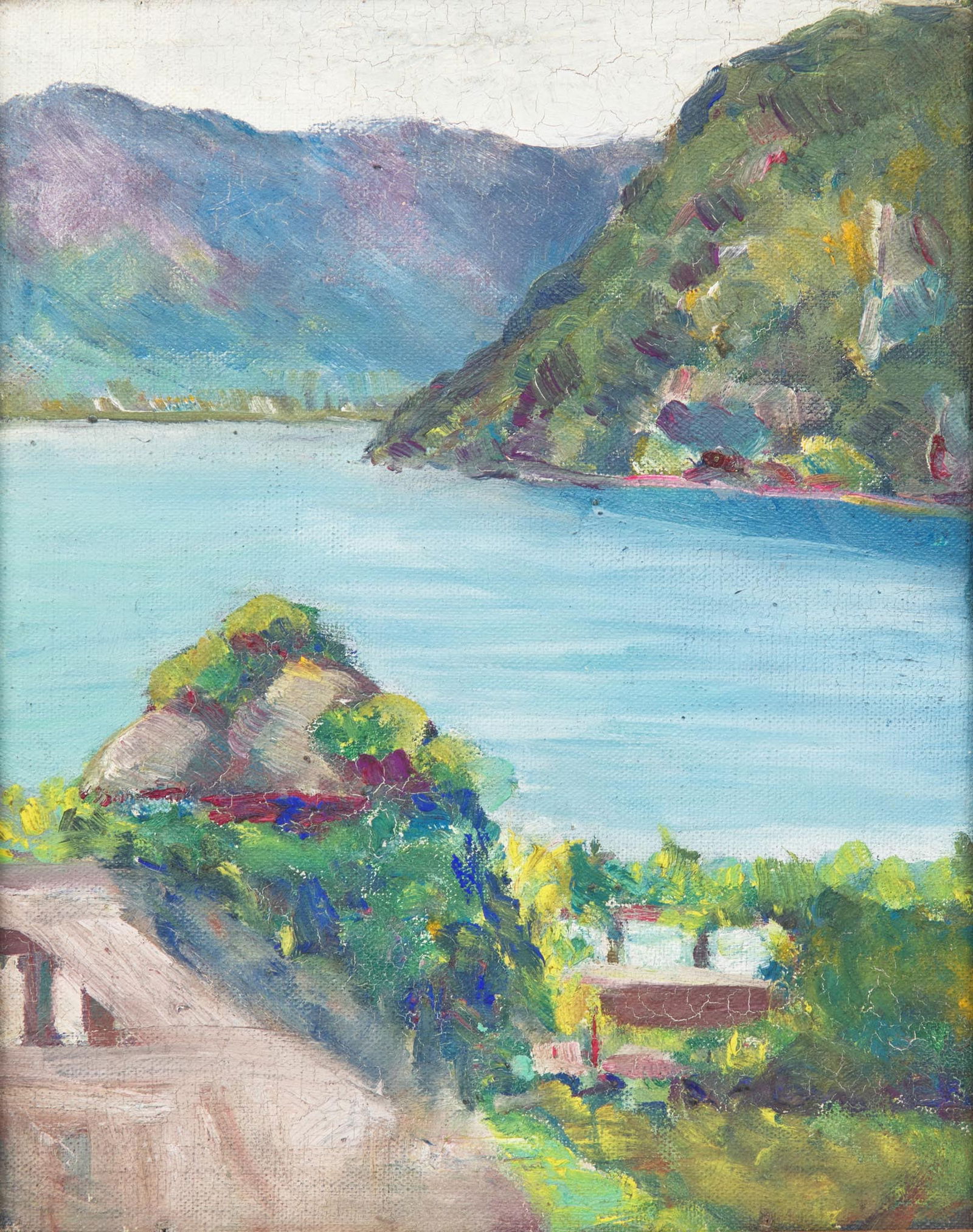 Arthur Beecher Carles (American, 1882-1952) - Le Lac d'Annecy: Arthur Beecher Carles (American, 1882-1952) - Le Lac d'Annecy Oil on canvas laid to board 9 ½ x 7 ½ in. (24.1 x 19.1cm) Provenance Estate of the artist. The artist’s second wife, Carol