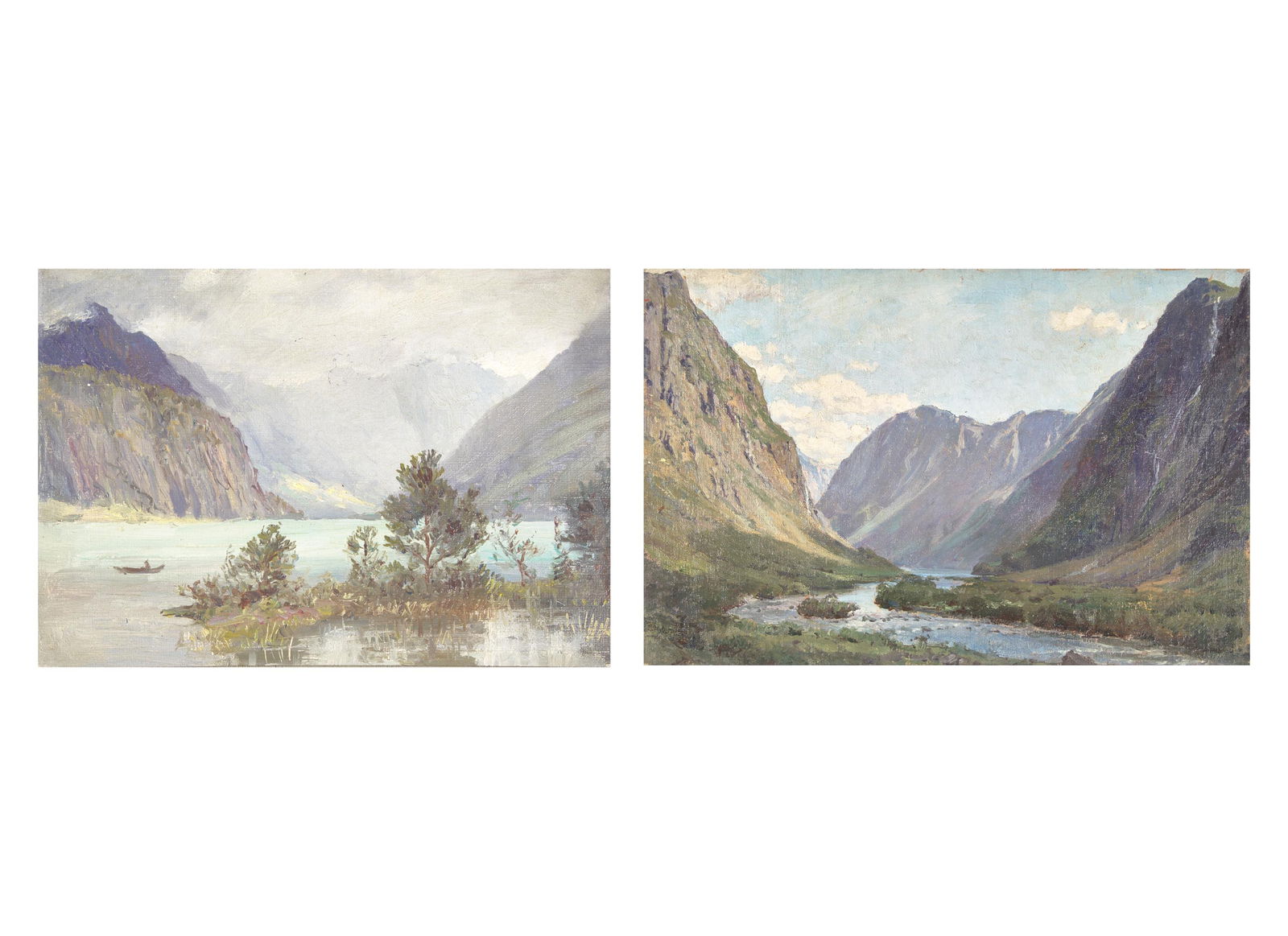 Anna Richards Brewster (American, 1870–1952) - A Pair of Norwegian Sketches (1 of 2)