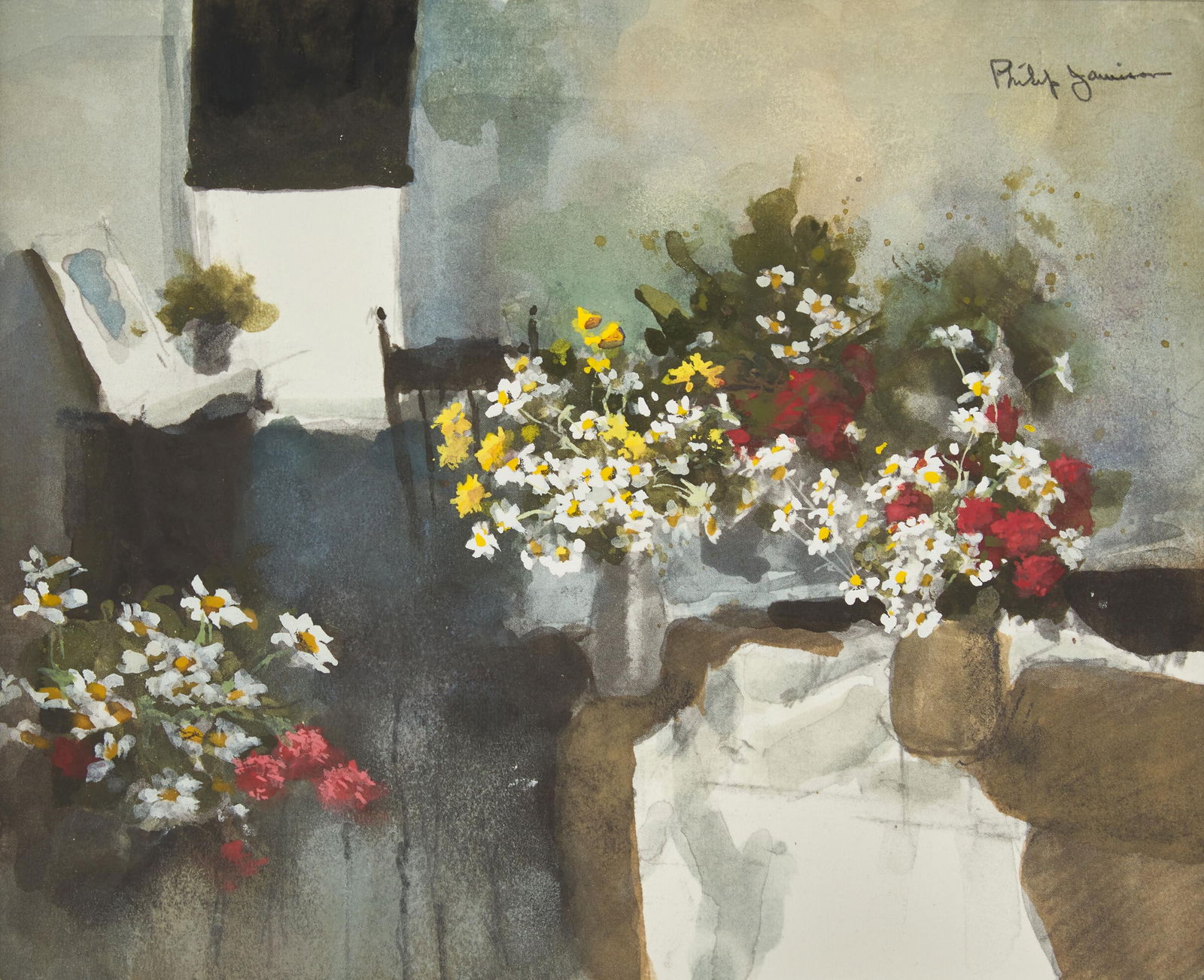 Philip Jamison (American, 1923) - Studio with Flowers (1 of 2)