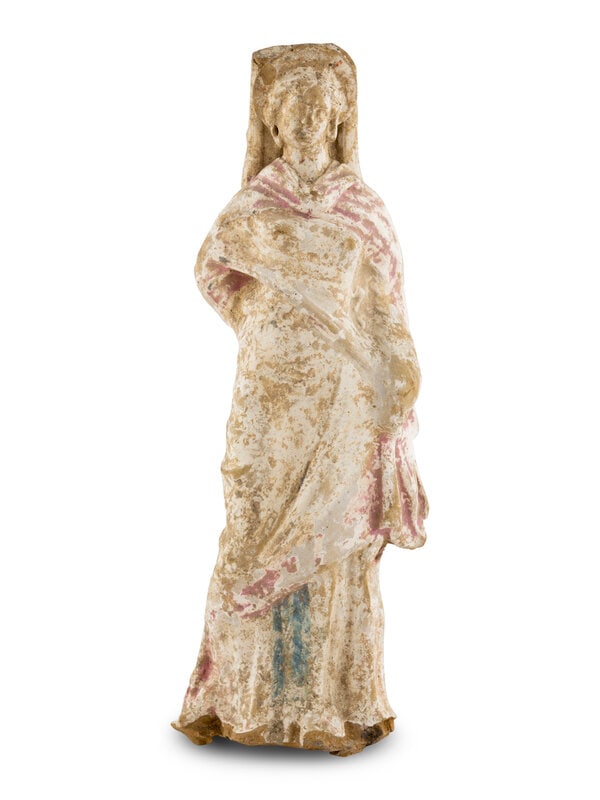A Canosan Painted Terracotta Female Figure  (1 of 3)