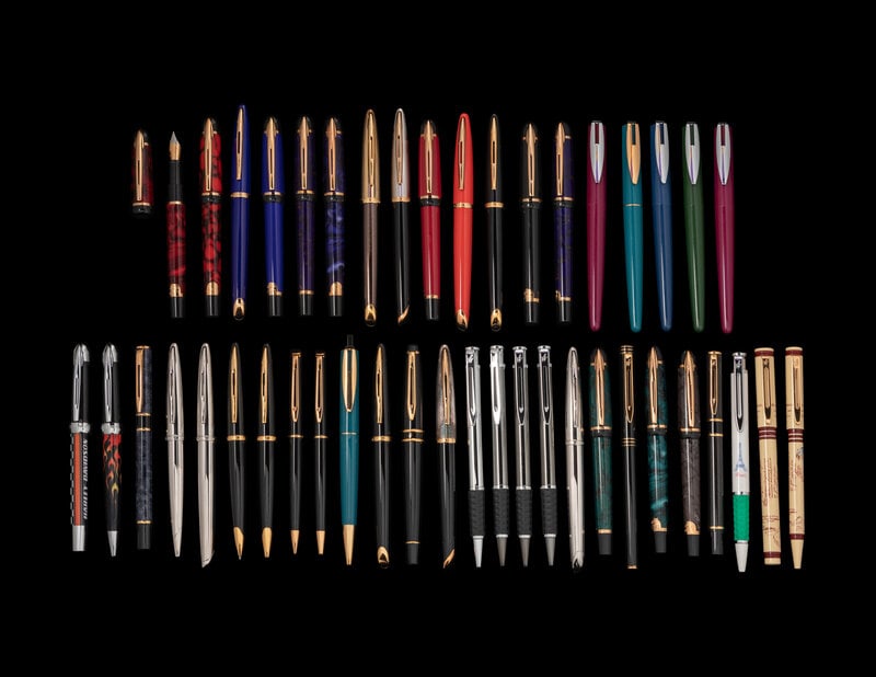 A Large Collection of Forty-Four Waterman Writing Instruments (1 of 1)