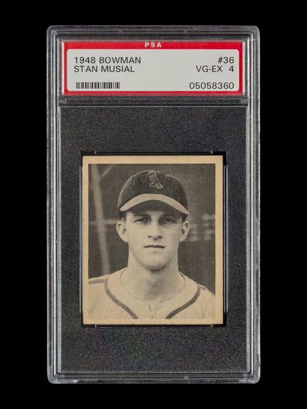 A 1948 Bowman Stan Musial Rookie Baseball Card No. 36 (PSA 4 VG-EX) (1 of 2)