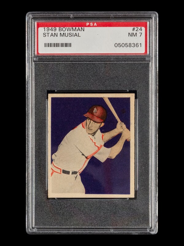 A 1949 Bowman Stan Musial Baseball Card No. 24 (PSA 7 NM) (1 of 2)