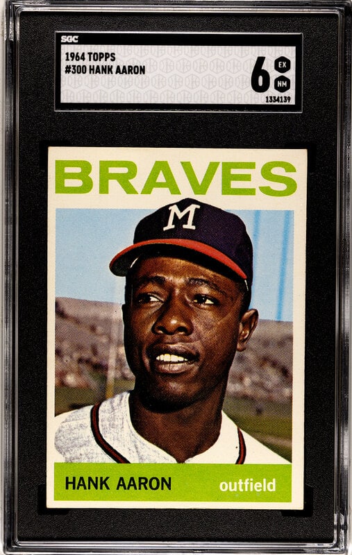 A 1964 Topps Hank Aaron Baseball Card No. 300 (SGC 6 EX-NM) (1 of 2)