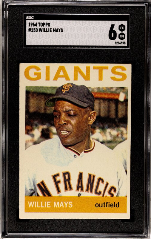 A 1964 Topps Willie Mays Baseball Card No. 150 (SGC 6 EX-NM) (1 of 2)
