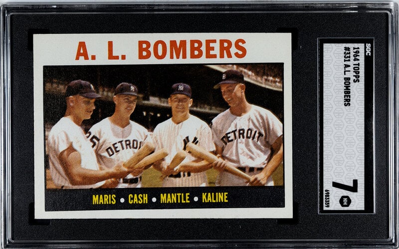 A 1964 Topps A.L. Bombers Baseball Card No. 331 (SGC 7 NRMT) (1 of 2)