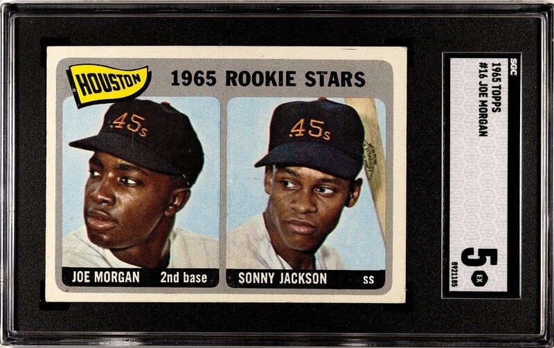 A Group of 1965 Topps Joe Morgan and Tony Perez Rookie Baseball Cards No. 16 (SGC 5 EX) (1 of 4)