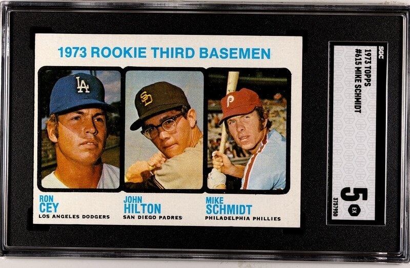A 1973 Topps Mike Schmidt Rookie Baseball Card No. 615 (SGC 5 EX) (1 of 2)