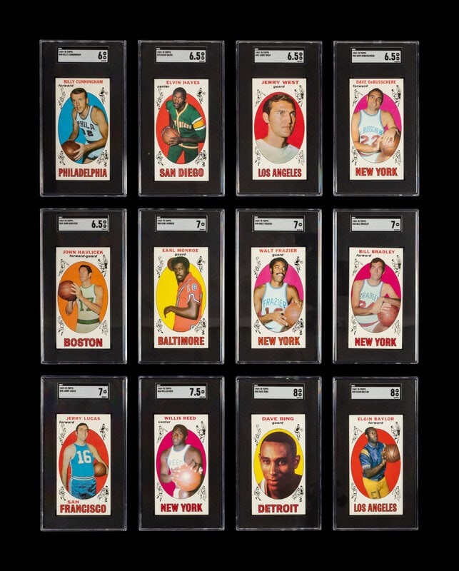 A Group of 12 SGC Graded 1969 Topps Hall of Fame and Rookie Basketball Cards  (1 of 20)