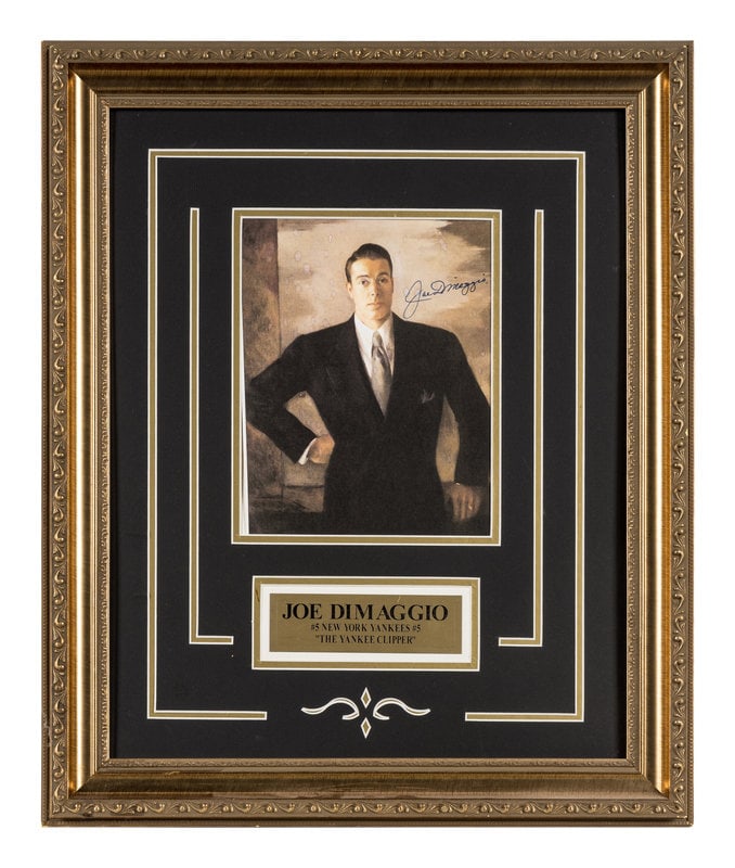 A Joe DiMaggio Signed Autograph Display (Beckett Authentication Services), (1 of 6)