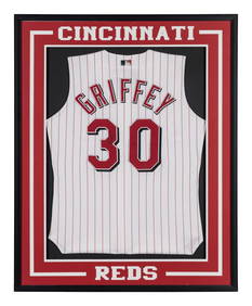 A Ken Griffey Jr. Cincinnati Reds Signed Autograph Jersey Display (Beckett Authentication Services), (1 of 5)