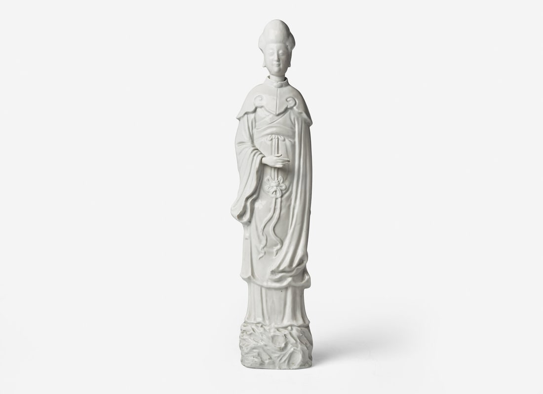 A Large Chinese Blanc De Chine Porcelain Figure of a Meiren (1 of 6)