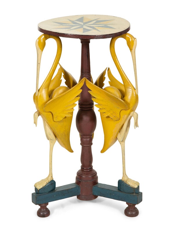 A Whimsical Italian Painted Figural Stork Pedestal Table (1 of 12)