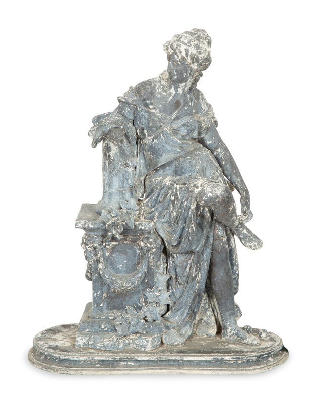 A Painted Zinc Neoclassical Statuette  (1 of 12)