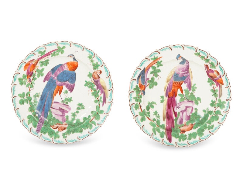 A Pair of Chelsea Porcelain Exotic Bird Plates  (1 of 13)