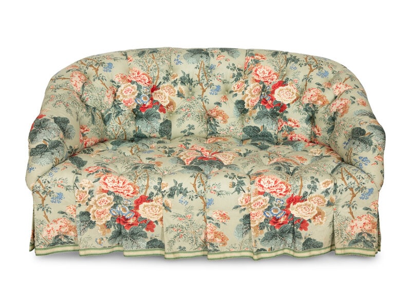 A Button-Tufted Floral Chintz Sofa (1 of 11)