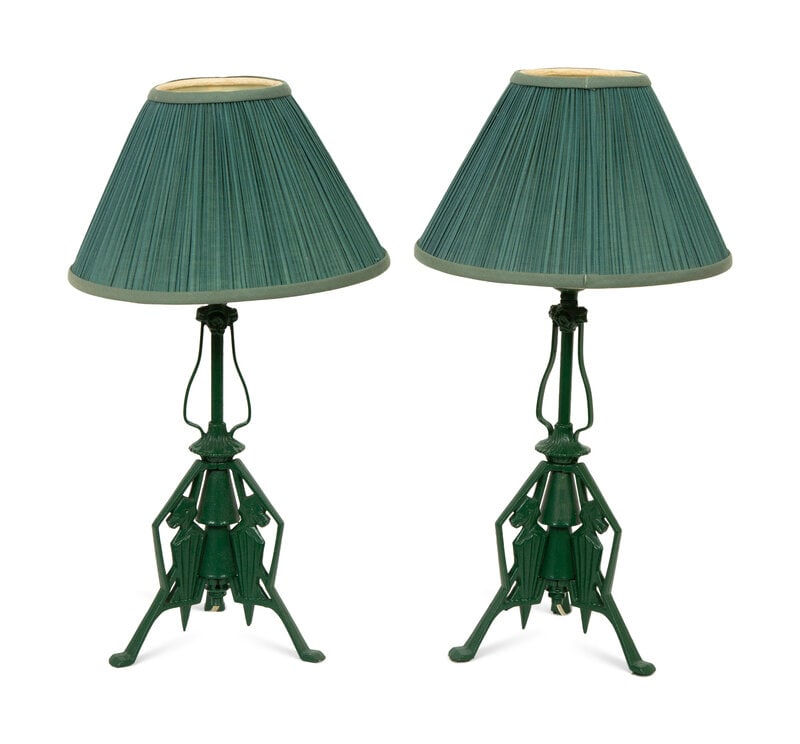 A Pair of Art Deco Cast Iron Table Lamps  (1 of 12)