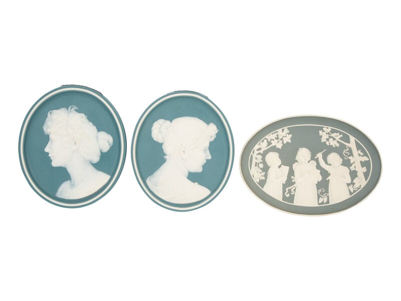 Five Mettlach Pate-sur-pate Phanolith Plaques  (1 of 5)