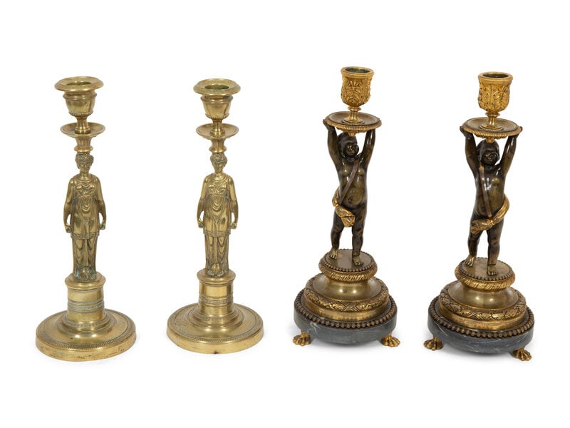 Two Pairs of Empire Style Candlesticks (1 of 6)