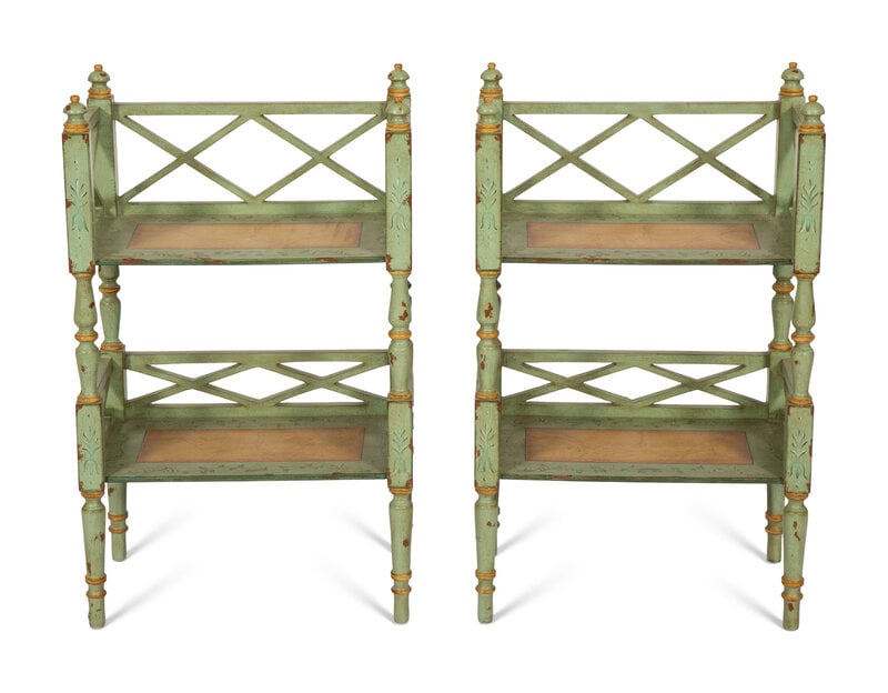 A Pair of Painted Two-Tier Book Shelves by Chelsea House (1 of 3)