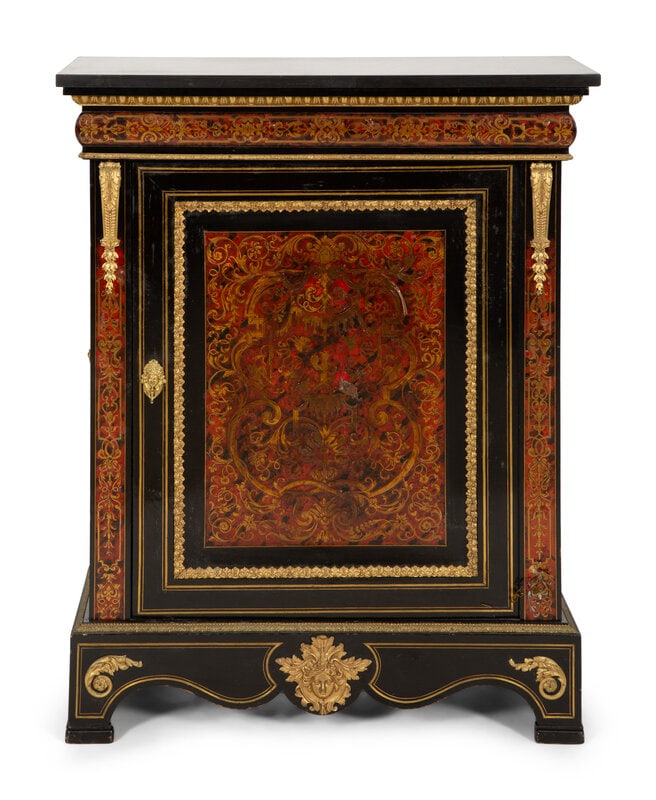 A Napoleon III Gilt Bronze Mounted Boulle Marquetry Slate-Top Cabinet (1 of 5)