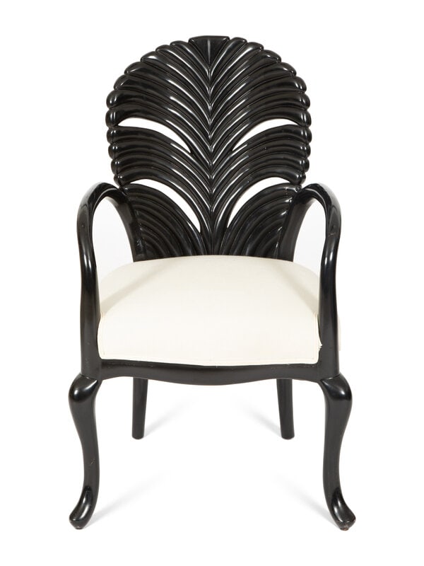 A Venetian Grotto Style Carved Black Lacquered Armchair (1 of 5)
