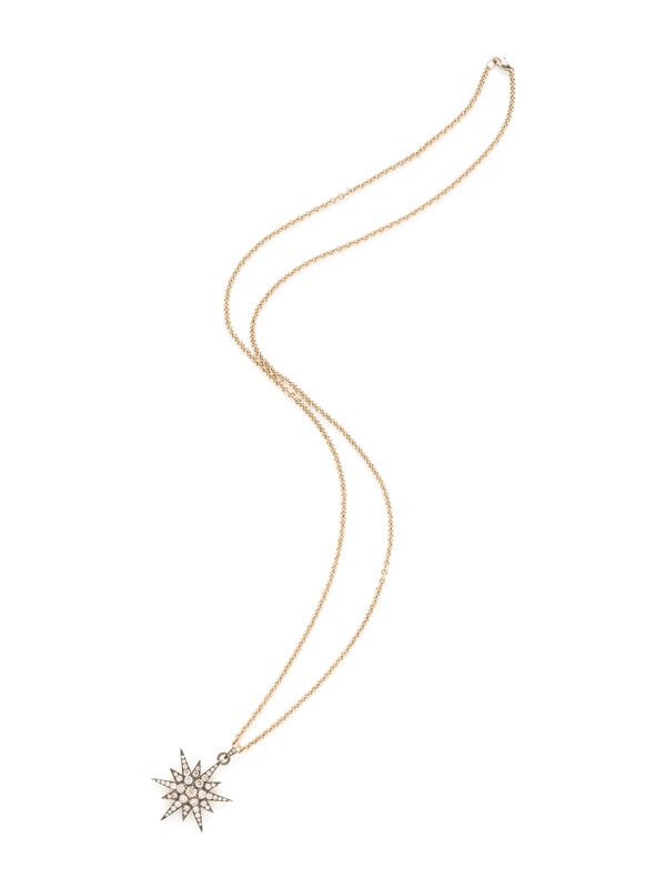 SILVER-TOPPED YELLOW GOLD AND DIAMOND PENDANT/NECKLACE (1 of 3)