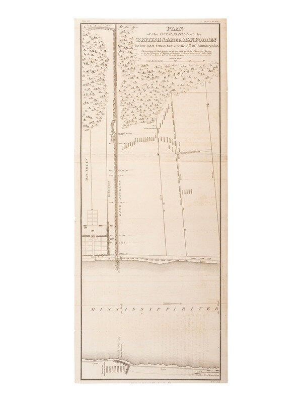 [MAPS - LOUISIANA - WAR OF 1812]. Maps of Louisiana, incl. Battle of New Orleans battle site map. (1 of 7)